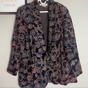 Richard Kristall vintage foiled suede two color toned blazer